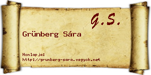 Grünberg Sára névjegykártya